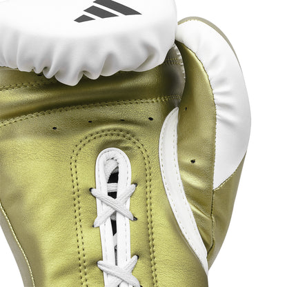 adidas Speed Tilt 350 Lace-Up Boxing Gloves - White/Gold