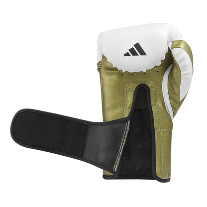 adidas Speed Tilt 350 Strap Boxing Gloves - White/Gold