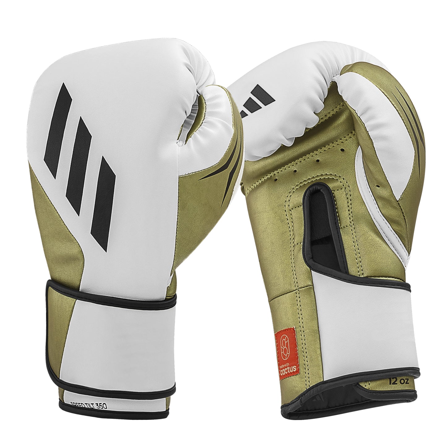 adidas Speed Tilt 350 Strap Boxing Gloves - White/Gold